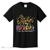 October Birthday Celebration Tie Dye Gift Kids T-Shirt thumb 0