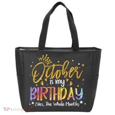 October Birthday Celebration Tie Dye Gift Tote Bag