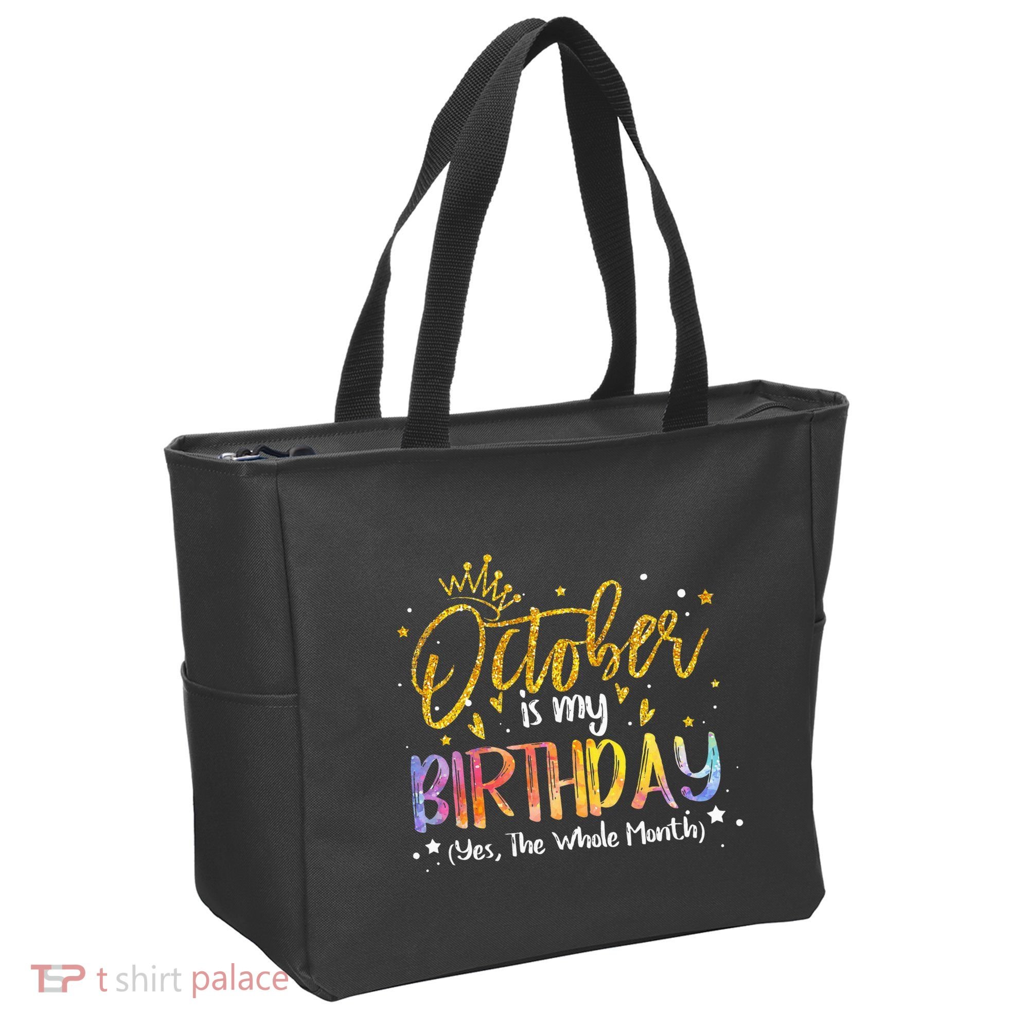 October Birthday Celebration Tie Dye Gift Tote Bag