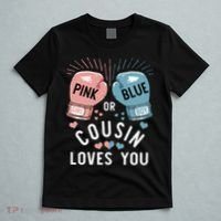 Or Blue Cousin Loves You Boxing Gender Reveal Party T-Shirt thumb 5