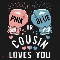 Or Blue Cousin Loves You Boxing Gender Reveal Party Women's Tank Top thumb 5