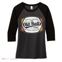  Old Balls Club 80 Years of Awesome 1940 Funny 80th Birthday Women's Tri-Blend 3/4-Sleeve Raglan Shirt thumb 0