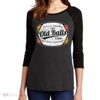  Old Balls Club 80 Years of Awesome 1940 Funny 80th Birthday Women's Tri-Blend 3/4-Sleeve Raglan Shirt thumb 2