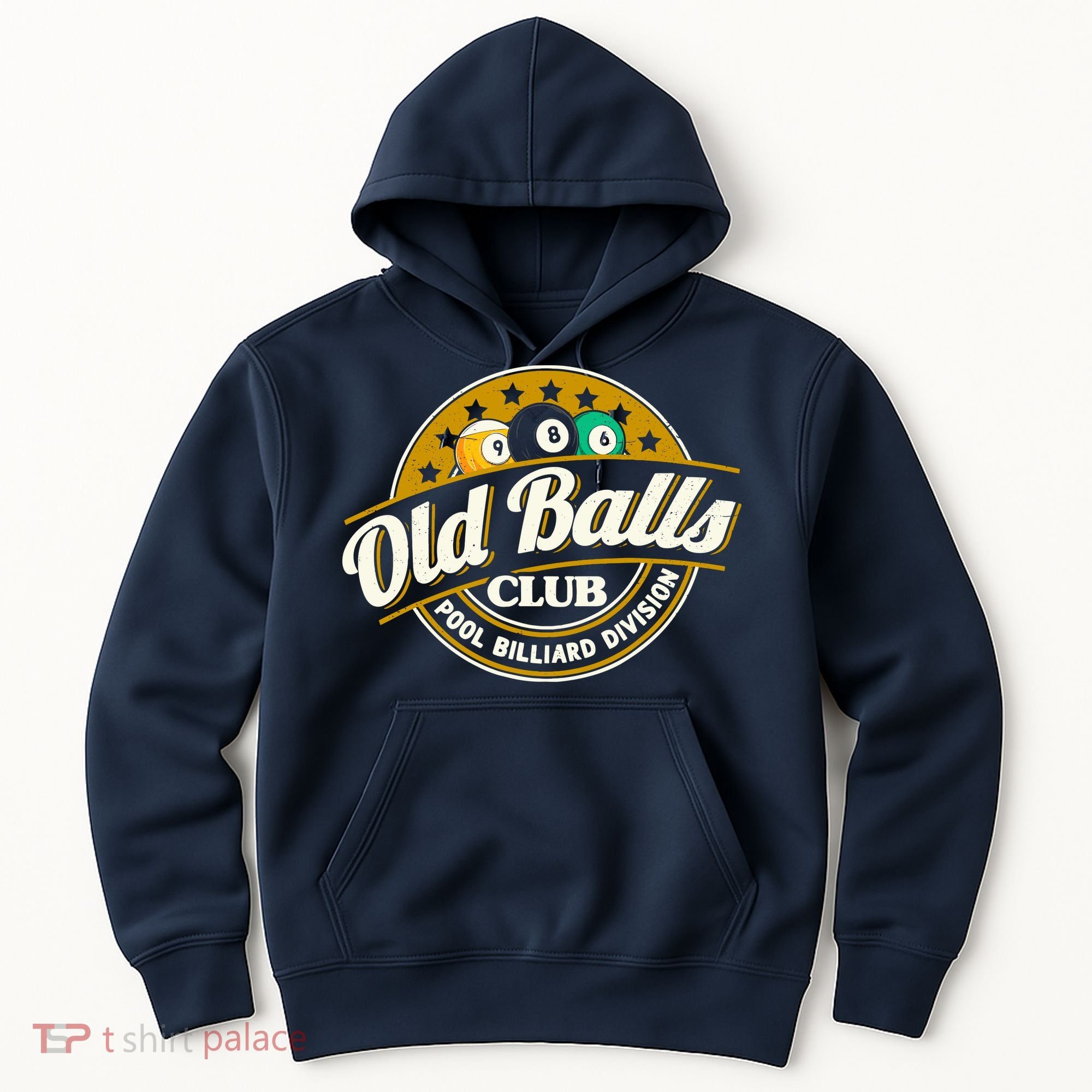 Old Balls Club Pool 8 Ball Billiards Division For Hoodie