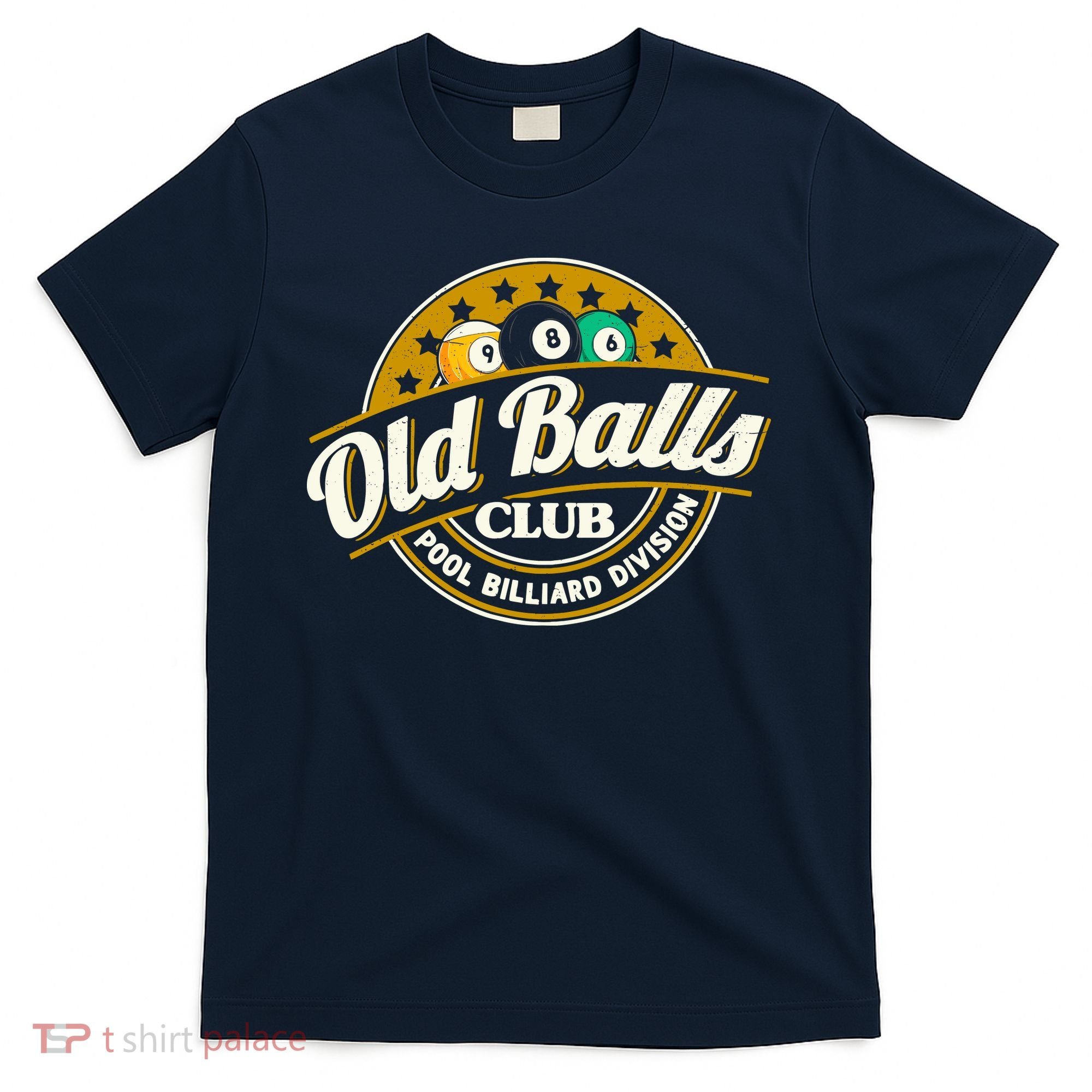 Old Balls Club Pool 8 Ball Billiards Division For T-Shirt
