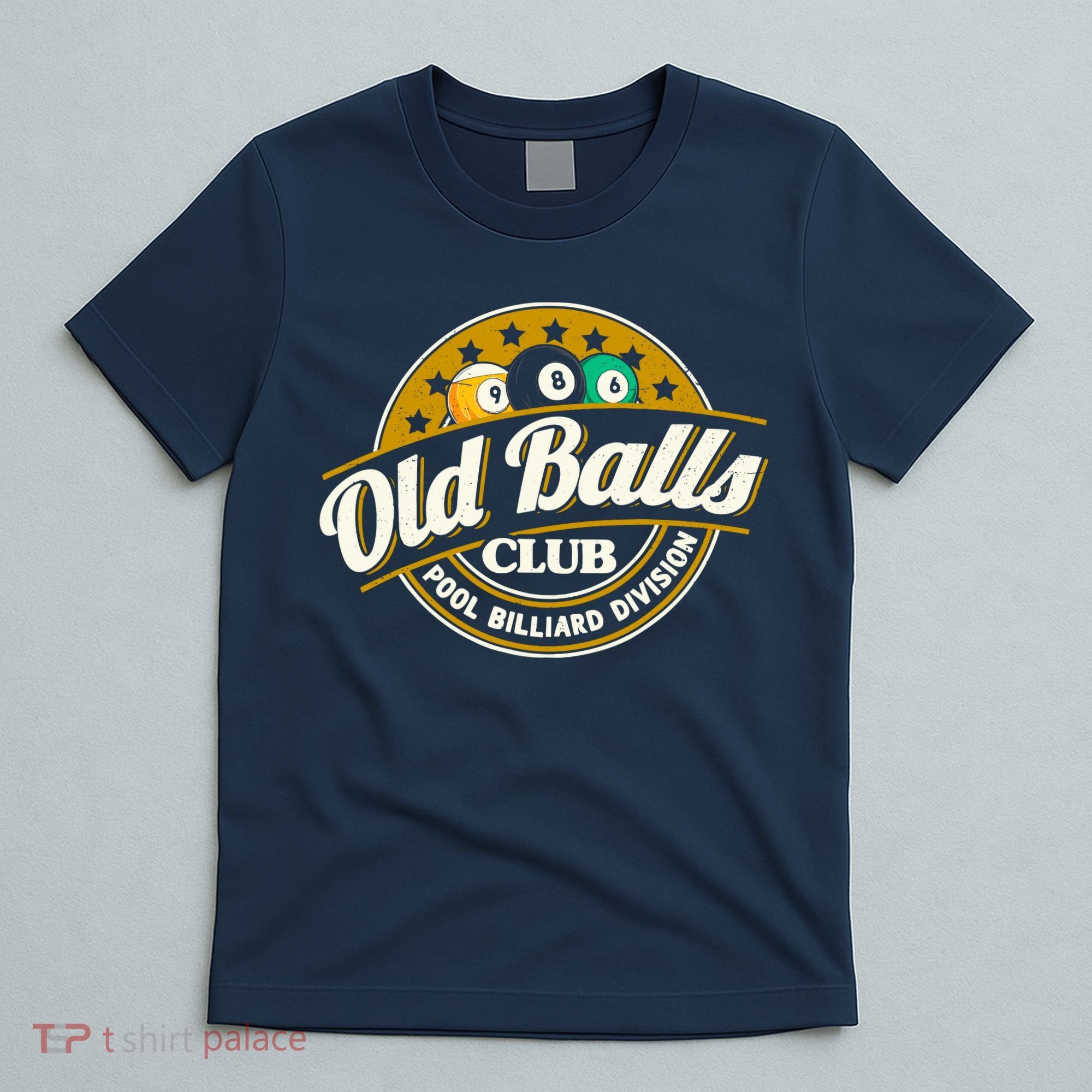 Old Balls Club Pool 8 Ball Billiards Division For T-Shirt
