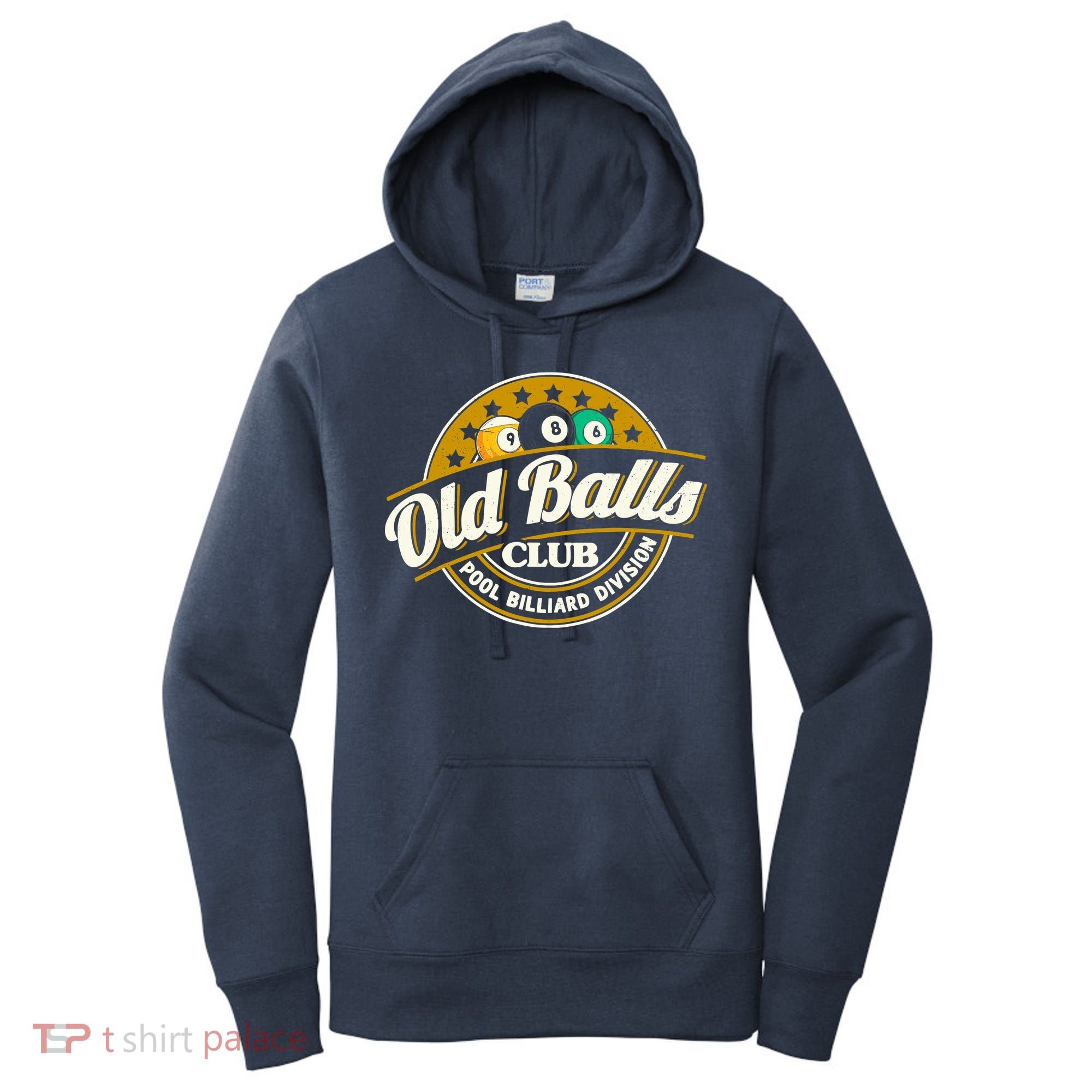 Old Balls Club Pool 8 Ball Billiards Division For Women's Hoodie