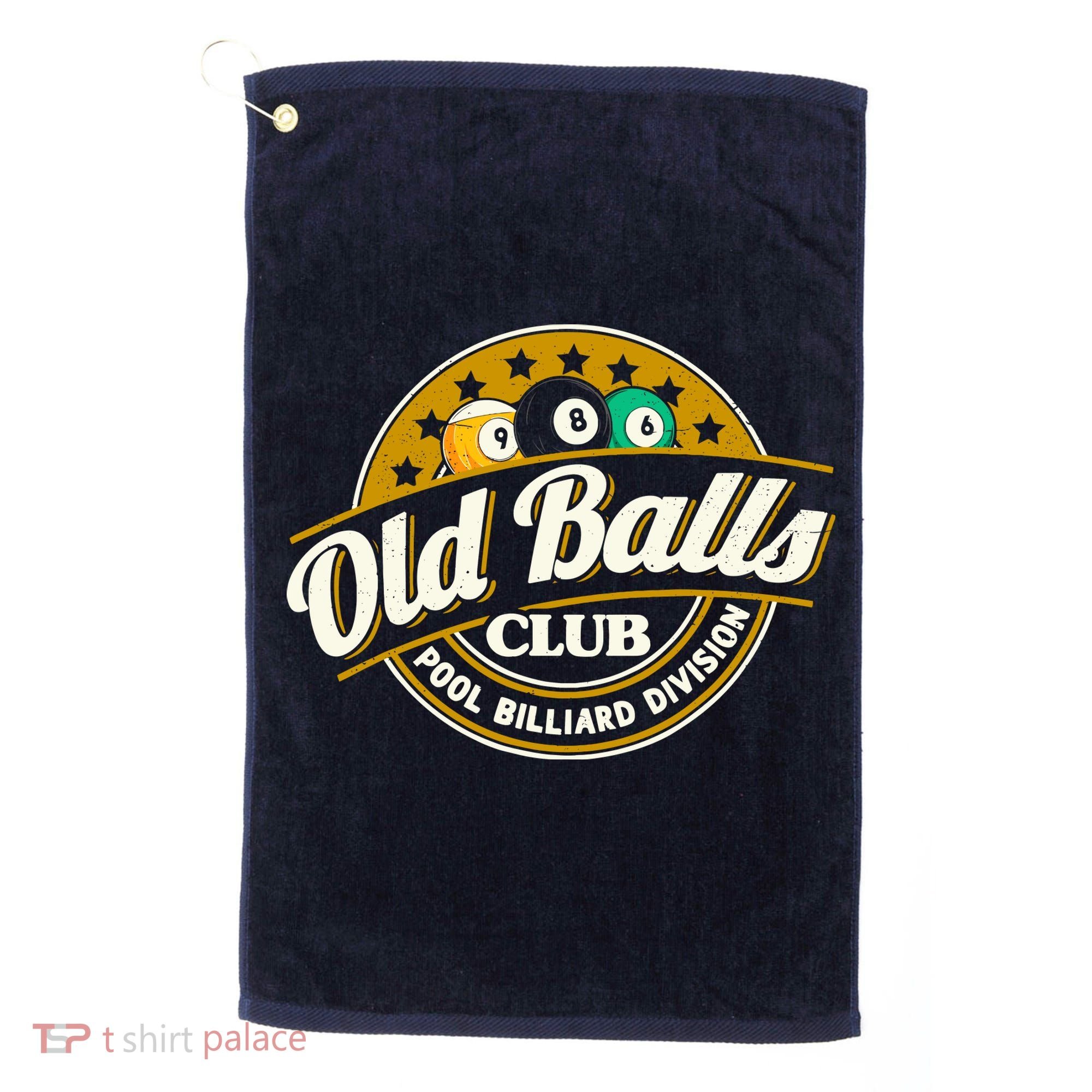 Old Balls Club Pool 8 Ball Billiards Division For Golf Towel