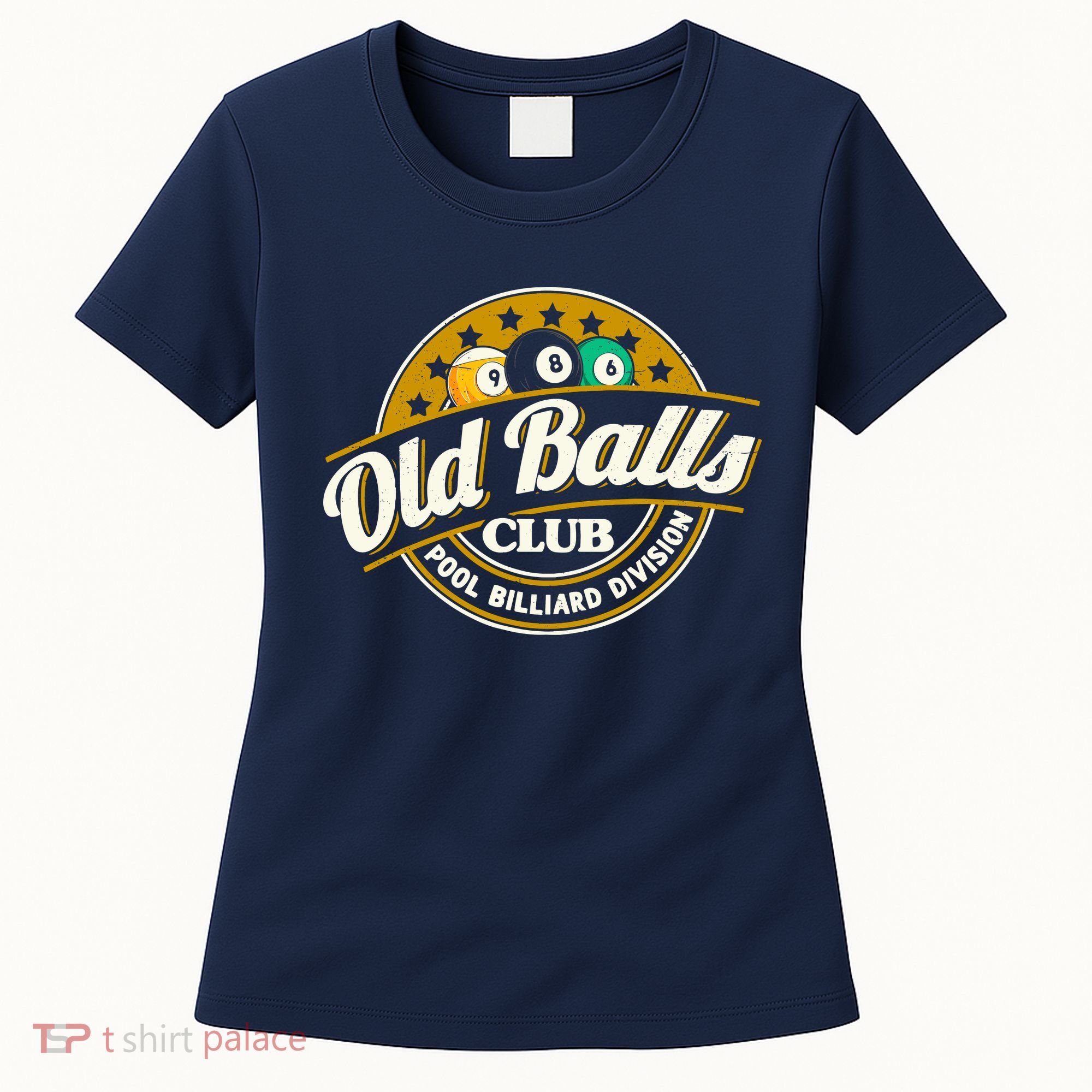 Old Balls Club Pool 8 Ball Billiards Division For Women's T-Shirt