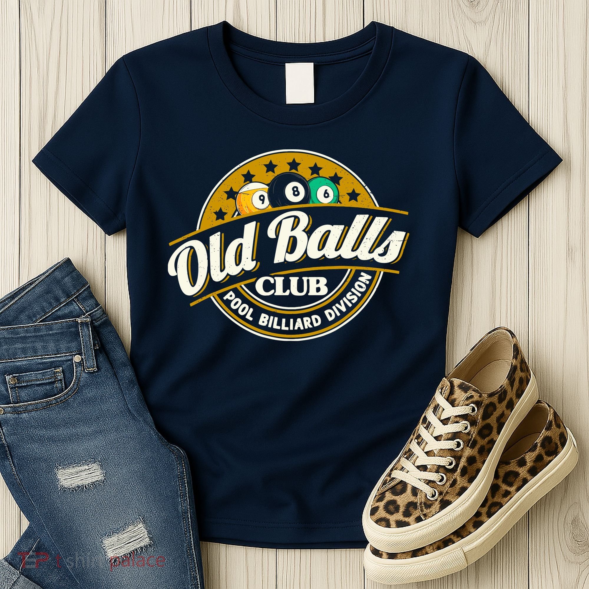 Old Balls Club Pool 8 Ball Billiards Division For Women's T-Shirt