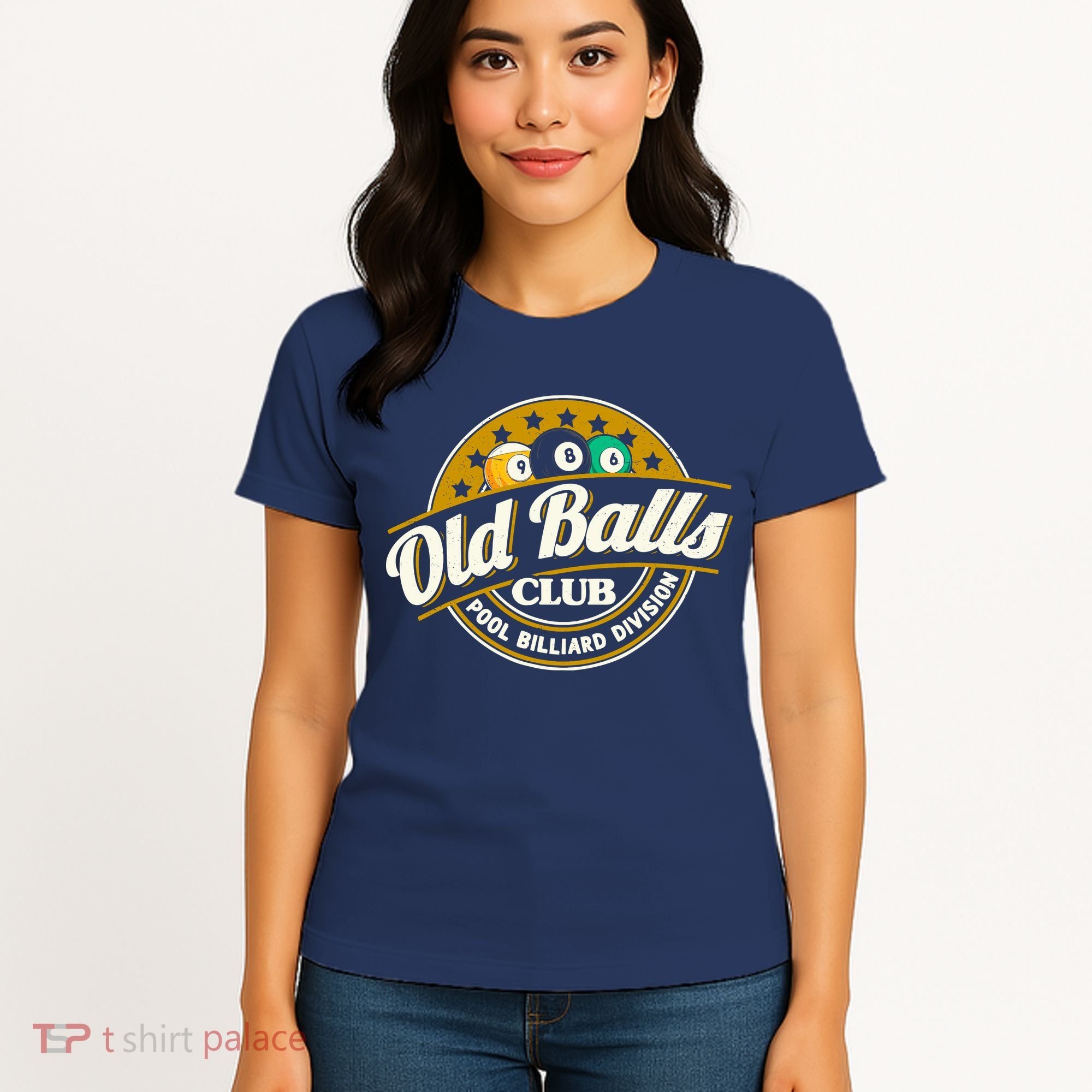Old Balls Club Pool 8 Ball Billiards Division For Women's T-Shirt