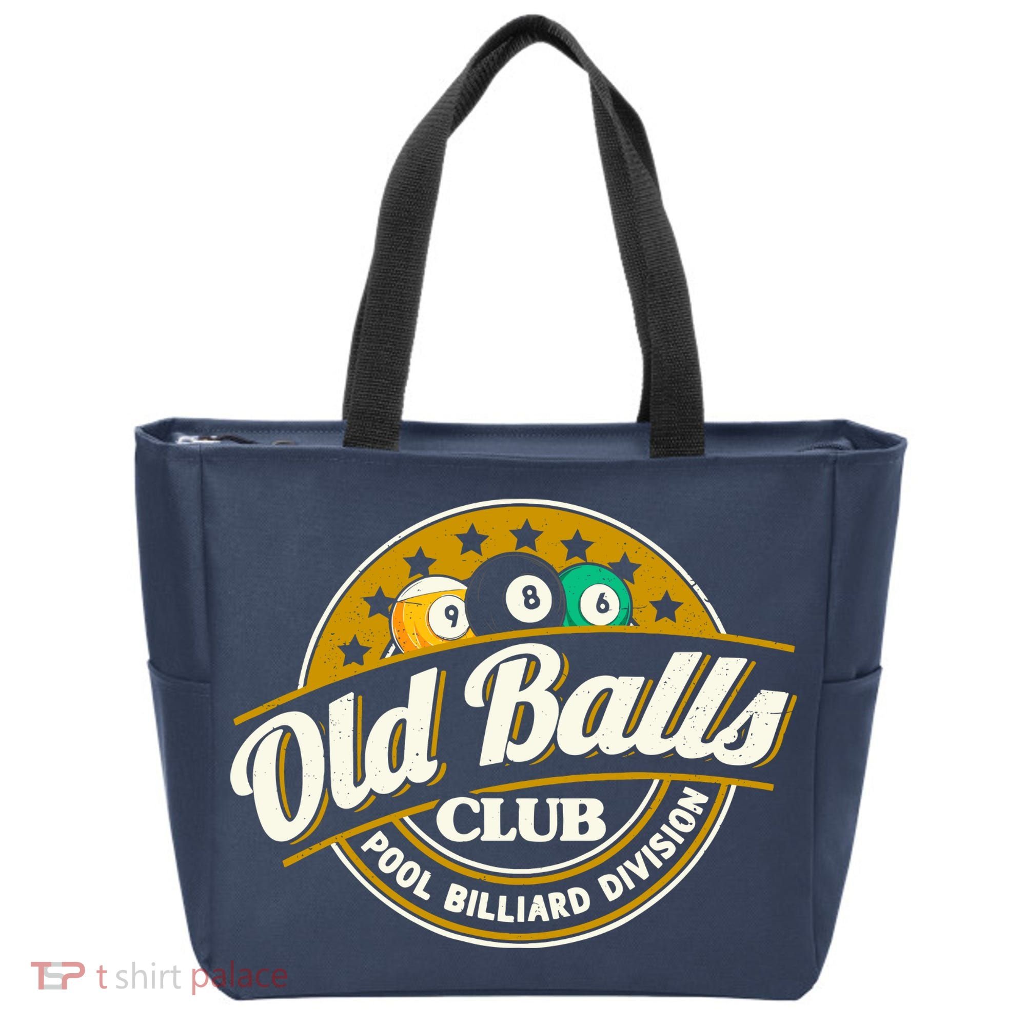 Old Balls Club Pool 8 Ball Billiards Division For Tote Bag