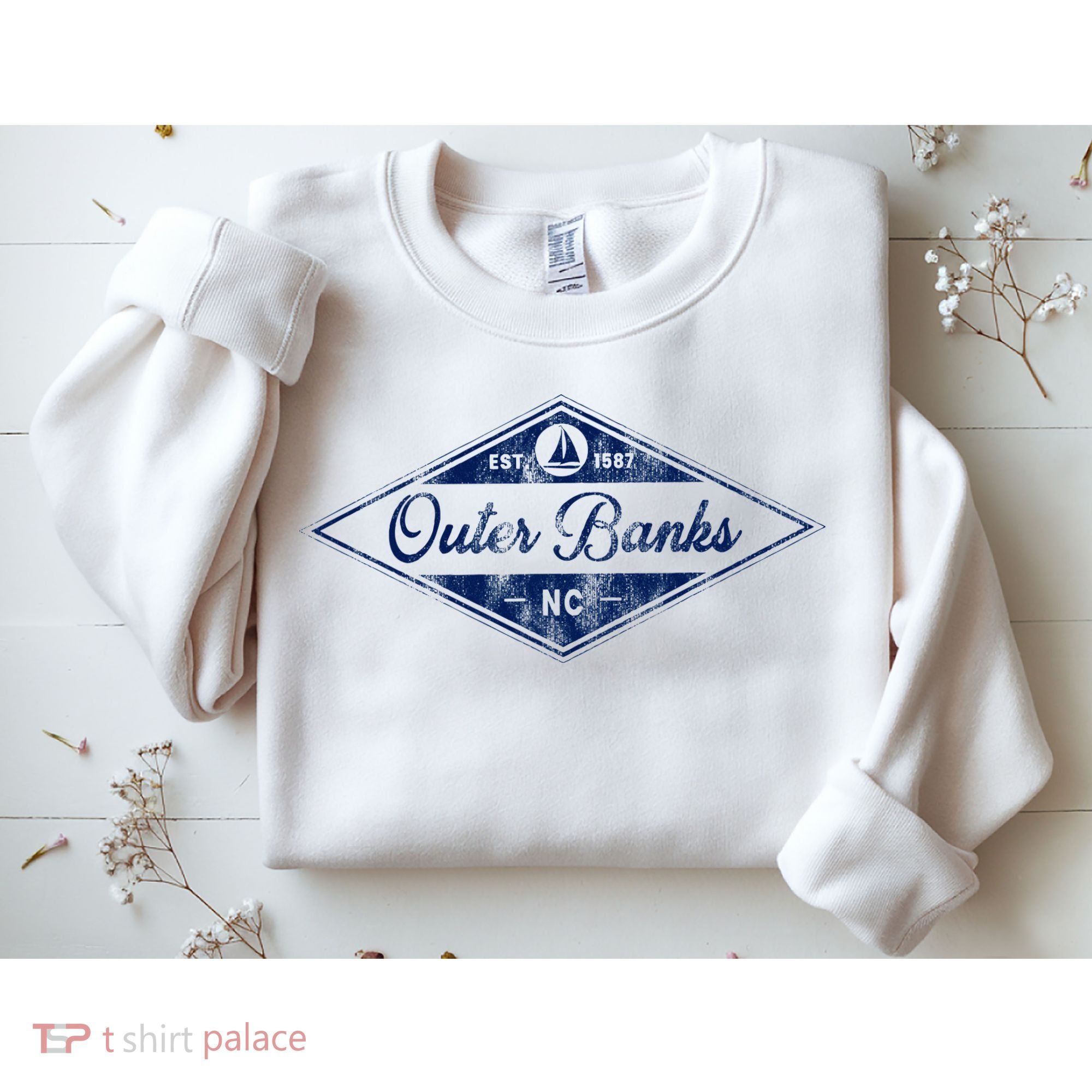 O.U.T.E.R B.A.N.K.S Est 1587 Obx North Carolina Nc Boating Sweatshirt