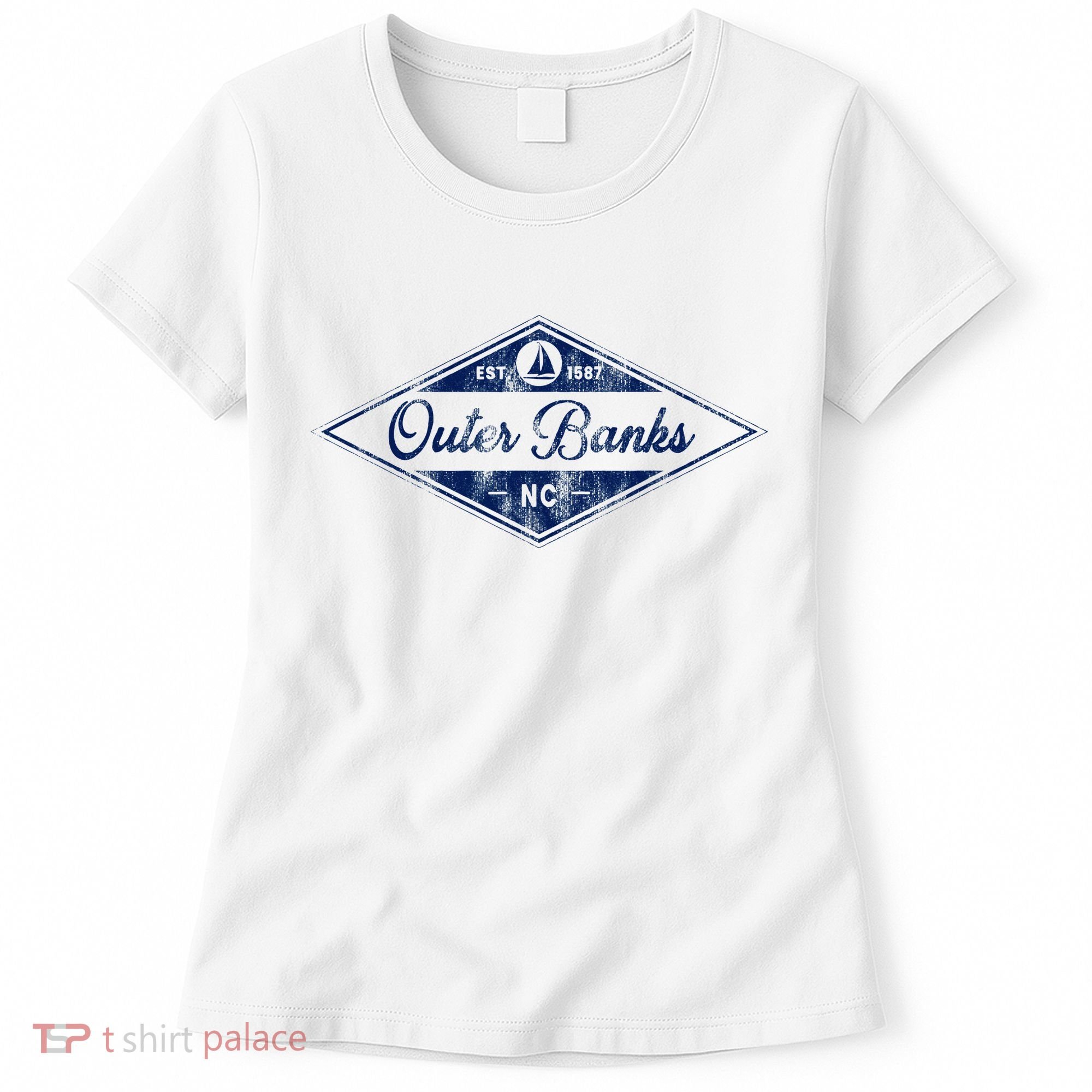 O.U.T.E.R B.A.N.K.S Est 1587 Obx North Carolina Nc Boating Women's T-Shirt