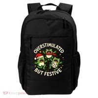 Overstimulated But Festive Frogs Christmas Funny Backpack thumb 0