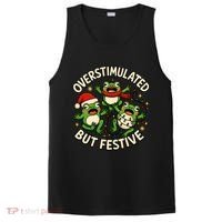 Overstimulated But Festive Frogs Christmas Funny PosiCharge Competitor Tank thumb 0