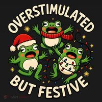Overstimulated But Festive Frogs Christmas Funny PosiCharge Competitor Tank thumb 2