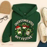 Overstimulated But Festive Frogs Christmas Funny Hoodie thumb 4