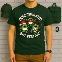 Overstimulated But Festive Frogs Christmas Funny T-Shirt thumb 6