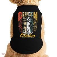 October Birthday For Women Black African Queen Doggie Tank thumb 0