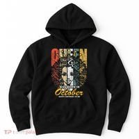 October Birthday For Women Black African Queen Hoodie thumb 0
