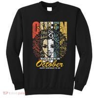 October Birthday For Women Black African Queen Sweatshirt thumb 0