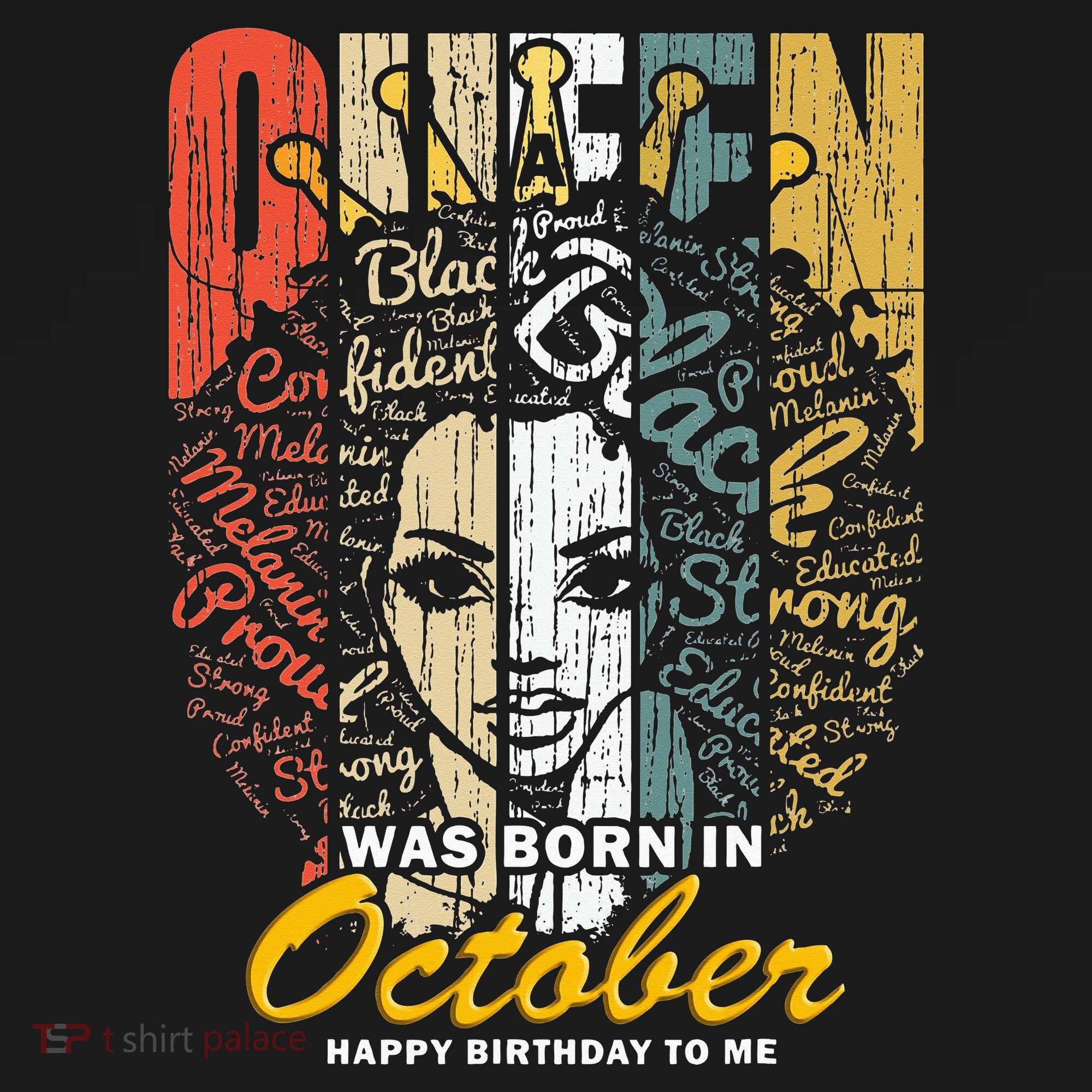 October Birthday For Women Black African Queen Button