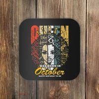 October Birthday For Women Black African Queen Coaster thumb 0