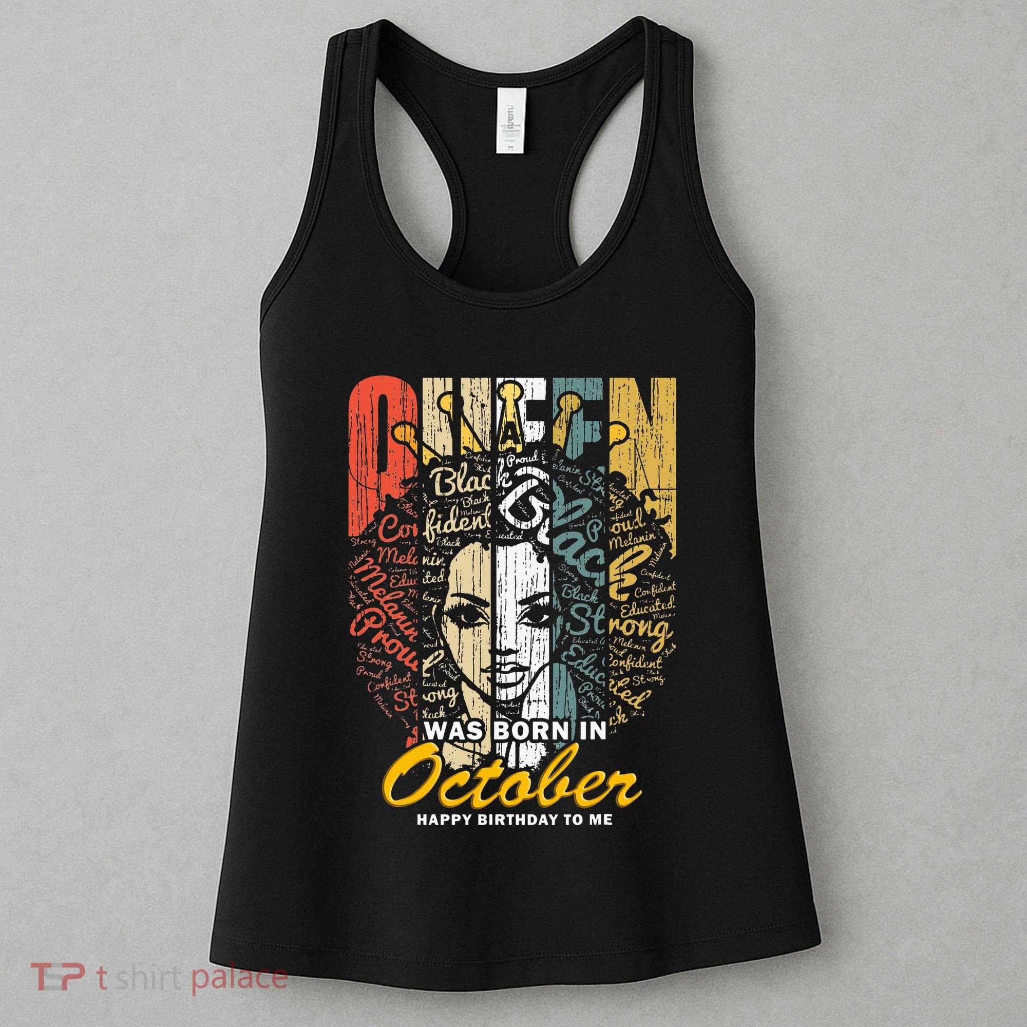 October Birthday For Women Black African Queen Women's Tank Top