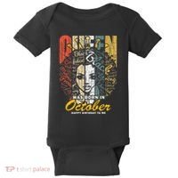 October Birthday For Women Black African Queen Baby Bodysuit thumb 0
