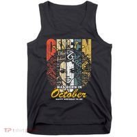 October Birthday For Women Black African Queen Tank Top thumb 0