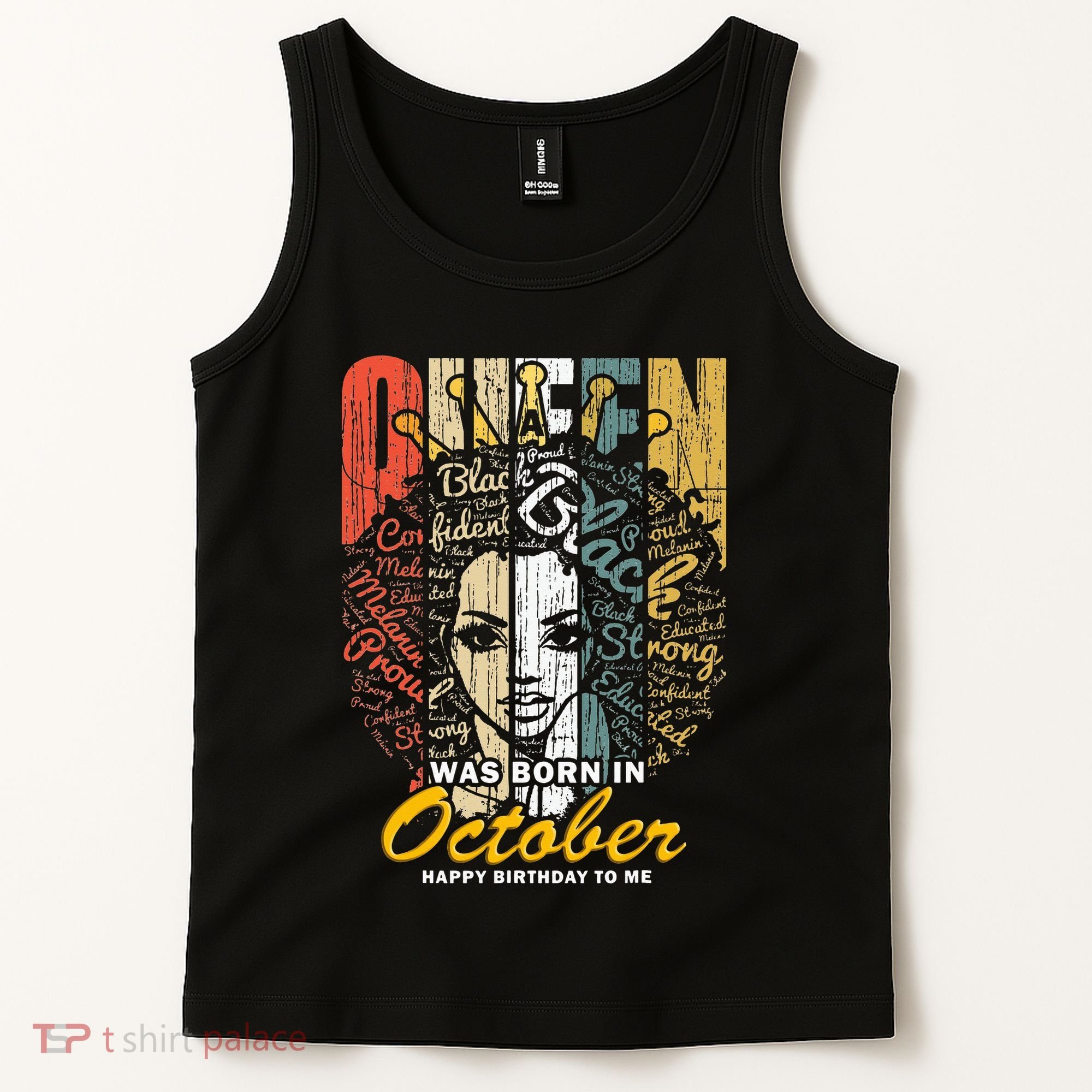 October Birthday For Women Black African Queen Tank Top