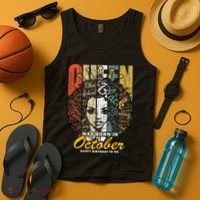 October Birthday For Women Black African Queen Tank Top thumb 4