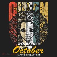 October Birthday For Women Black African Queen Golf Towel thumb 3