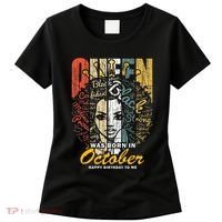 October Birthday For Women Black African Queen Women's T-Shirt thumb 0