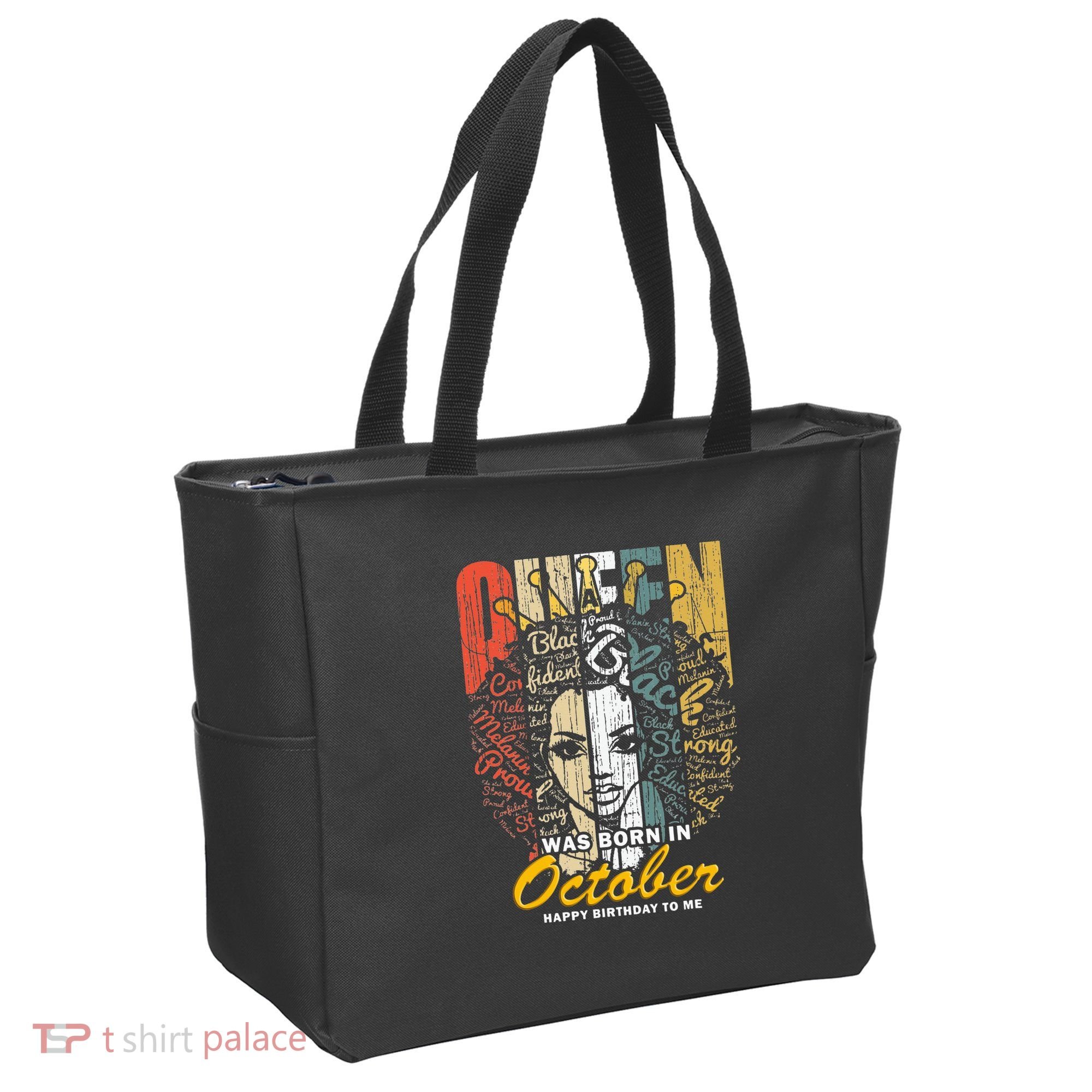 October Birthday For Women Black African Queen Tote Bag