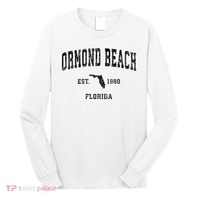 Ormond Beach Florida Fl Vintage Established Athletic Sports Design Long Sleeve Shirt