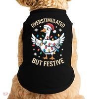 Overstimulated But Festive Christmas Duck Cute & Funny Doggie Tank thumb 0