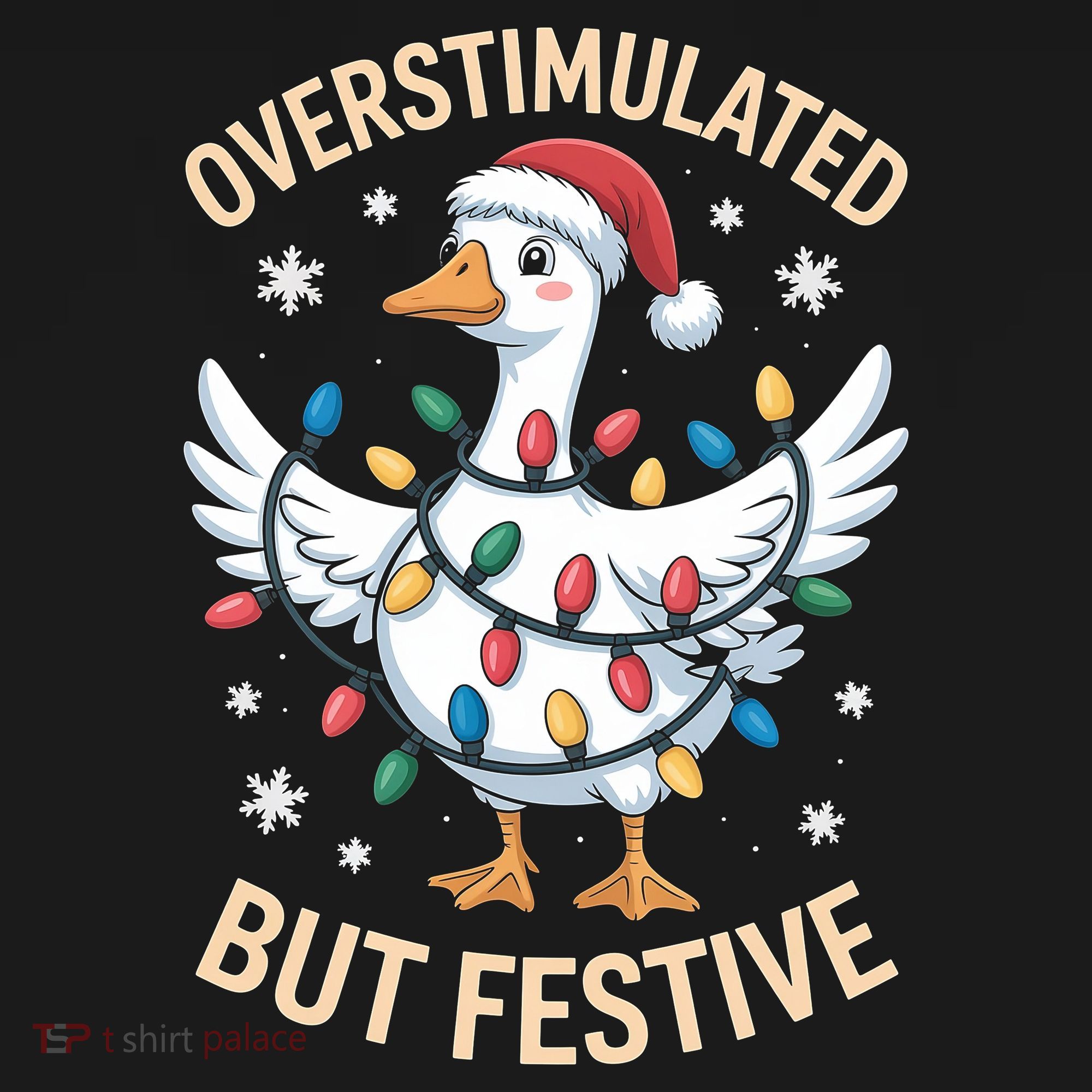 Overstimulated But Festive Christmas Duck Cute & Funny Ornament