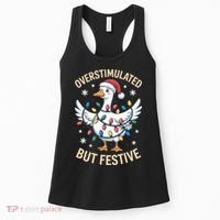 Overstimulated But Festive Christmas Duck Cute & Funny Women's Tank Top thumb 0