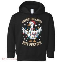 Overstimulated But Festive Christmas Duck Cute & Funny Toddler Hoodie thumb 0