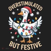 Overstimulated But Festive Christmas Duck Cute & Funny Golf Towel thumb 3