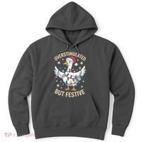 Overstimulated But Festive Christmas Duck Cute & Funny Hoodie thumb 0