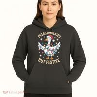 Overstimulated But Festive Christmas Duck Cute & Funny Hoodie thumb 5