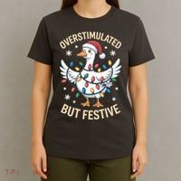 Overstimulated But Festive Christmas Duck Cute & Funny T-Shirt thumb 4
