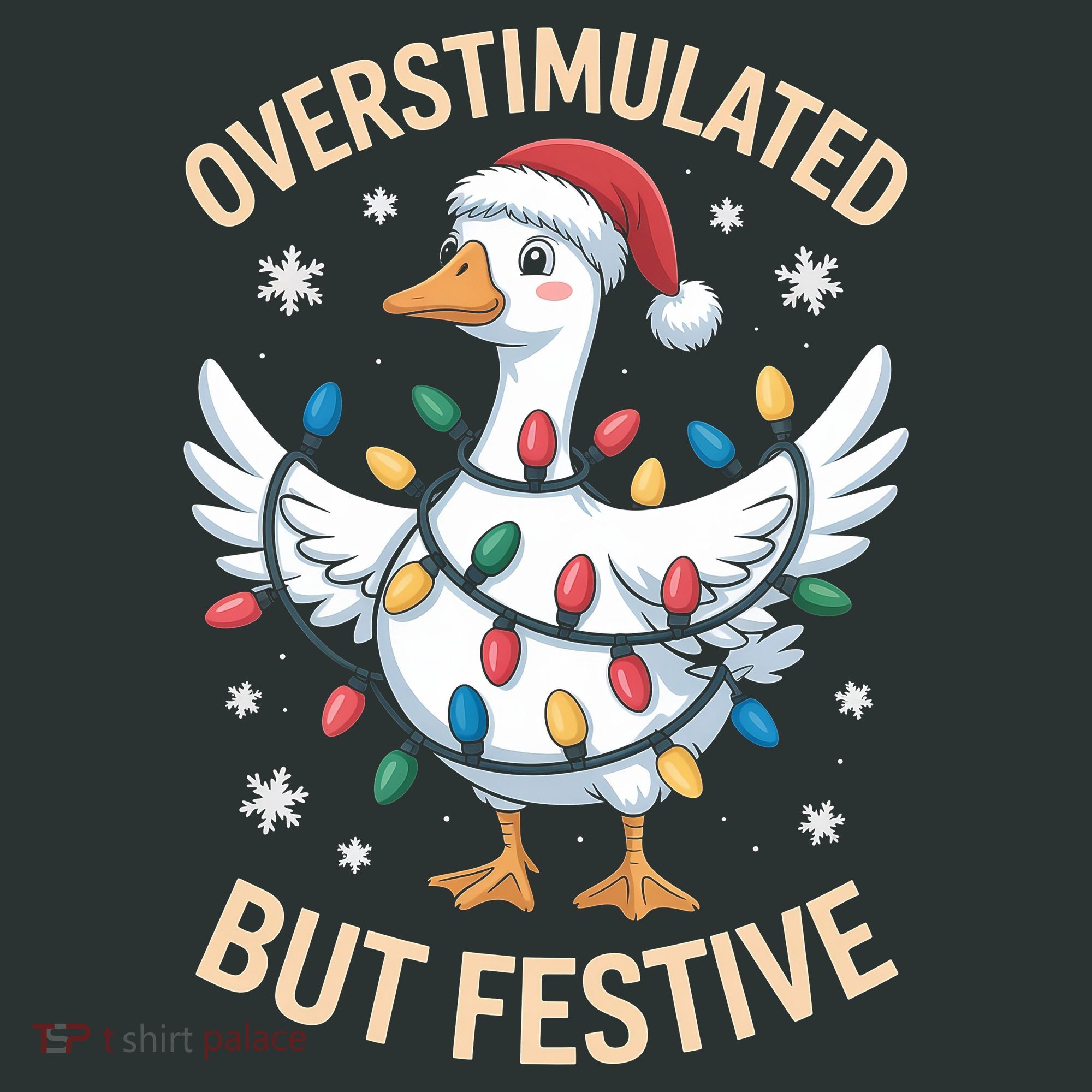 Overstimulated But Festive Christmas Duck Cute & Funny Button