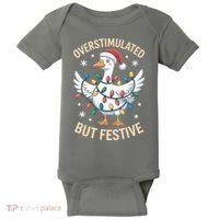 Overstimulated But Festive Christmas Duck Cute & Funny Baby Bodysuit thumb 0