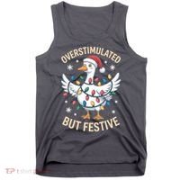 Overstimulated But Festive Christmas Duck Cute & Funny Tank Top thumb 0