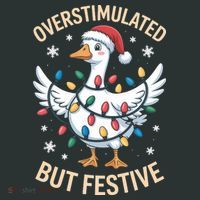 Overstimulated But Festive Christmas Duck Cute & Funny Tank Top thumb 6