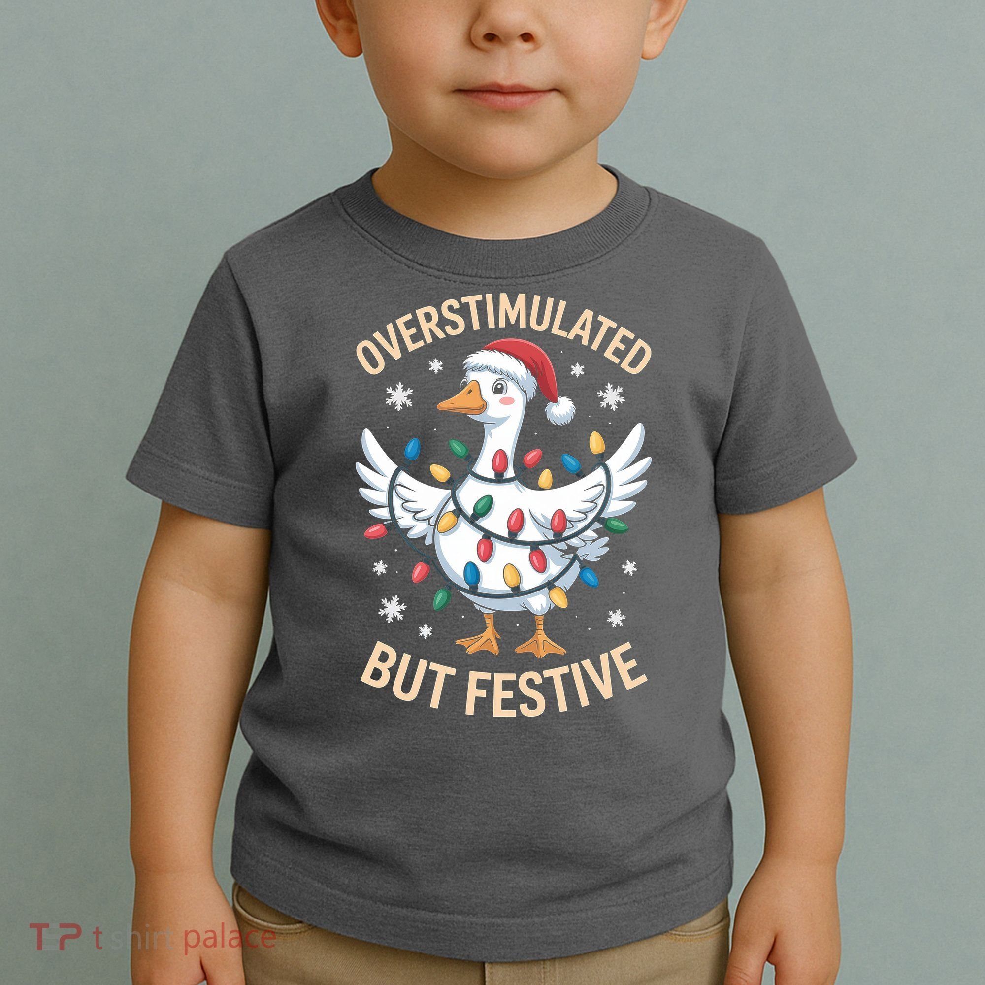 Overstimulated But Festive Christmas Duck Cute & Funny Toddler T-Shirt